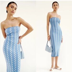 Reformation Cianna Strapless Poolside Sweater Dress